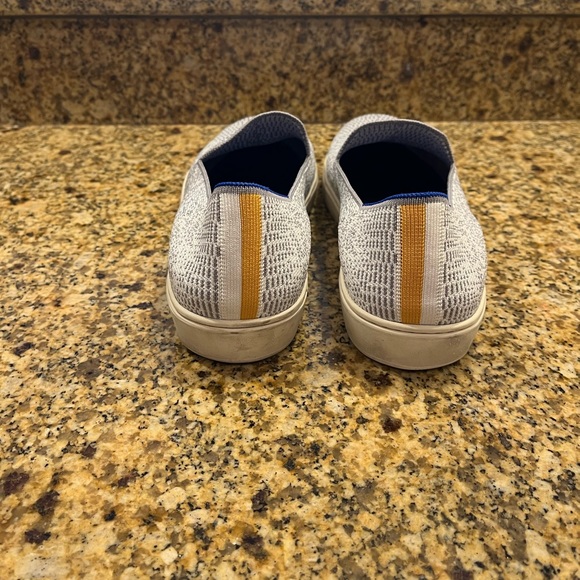 Rothy’s Opal Python Sneakers Women’s 10.5 Grey White Marigold Yellow Heel Stripe - Picture 4 of 8